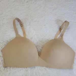 Cacique Classic Beige Seamless Bra No Underwire Comfy Size 42DD